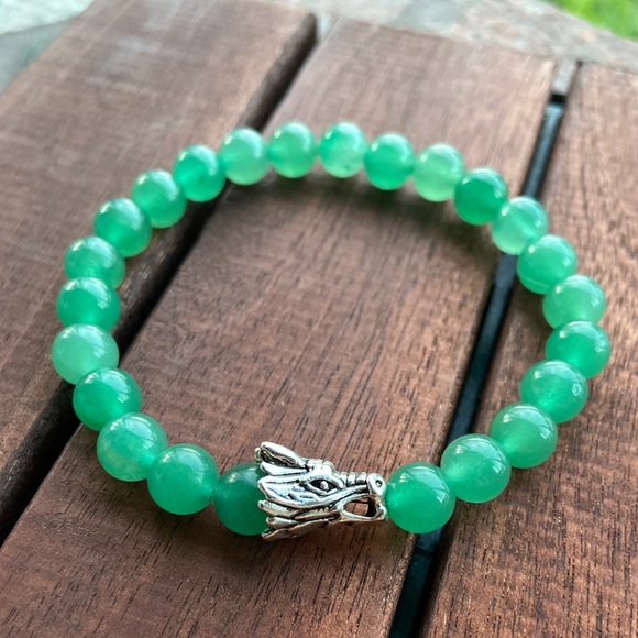 Men or women genuine jade dragon bead bracelet - Picture 2 of 9